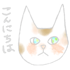 [LINEスタンプ] 毎日使える無表情猫スタンプ（水彩画）