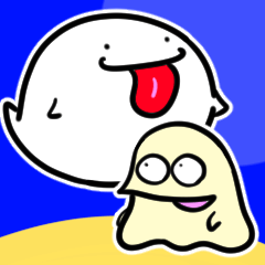 [LINEスタンプ] おばけセンパイと見習いおばけ