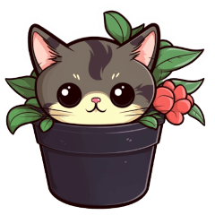 [LINEスタンプ] 猫鉢