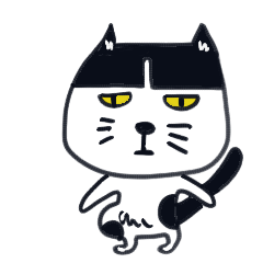 [LINEスタンプ] 前髪ぱっつんねこ[夏版]