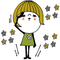 [LINEスタンプ] mottoの大人ぱっつんボブ♡文字なしも♪