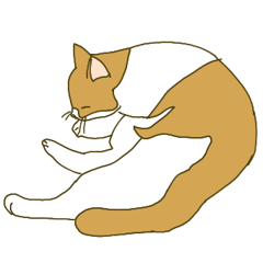 [LINEスタンプ] 茶白猫のご挨拶の画像（メイン）