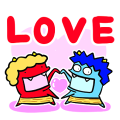 [LINEスタンプ] 赤おにくんと青おにくん 〜 Loveまいにち編