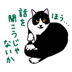 [LINEスタンプ] 白黒ハチワレ猫のこっぺ2