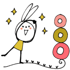 [LINEスタンプ] mottoのvうさぎ♡文字なしも♪