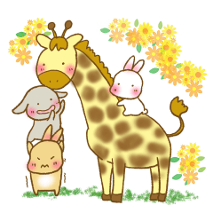 [LINEスタンプ] うさとも 違う動物さんたちと遊ぼう