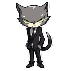 [LINEスタンプ] スーツ黒猫