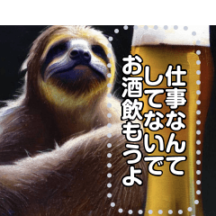 [LINEスタンプ] 酒好きナマケモノ