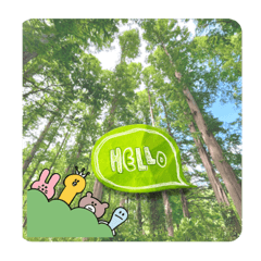 [LINEスタンプ] green nature happy lifeの画像（メイン）