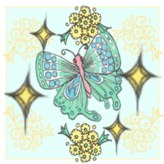 [LINEスタンプ] 蝶と花7