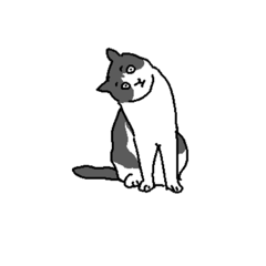 [LINEスタンプ] よくある落書きの猫