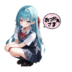 [LINEスタンプ] アクアスクールガール