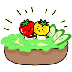 [LINEスタンプ] ミニトマちゃんとプチトマくん