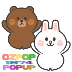 [LINEスタンプ] BROWN＆FRIENDS POPUP sticker ozpop1974
