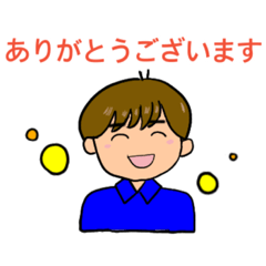 [LINEスタンプ] 青いポロシャツを着た男子のあいさつ