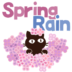[LINEスタンプ] 動く！大人かわいい絵本の猫26 Spring Rain