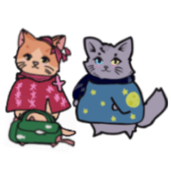 [LINEスタンプ] マントを着たねこ