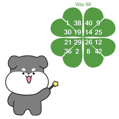 [LINEスタンプ] 幸運な犬と数字のマジック 66,77,88,99