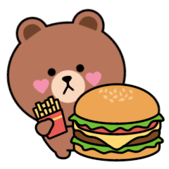 [LINEスタンプ] 毎日ブラウン♡食べ物編