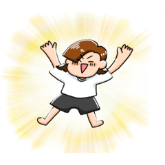 [LINEスタンプ] 勢いの良い女の子