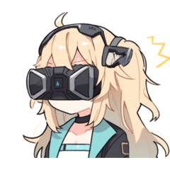 [LINEスタンプ] Girl wearing VR goggles