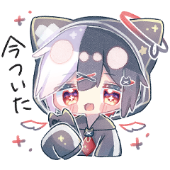 [LINEスタンプ] 猫耳パーカーくん ver.RED