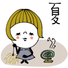 [LINEスタンプ] mottoの大人ぱっつんボブ♡夏