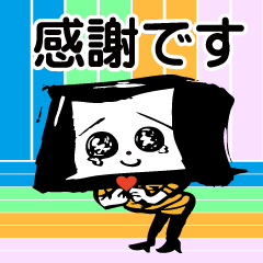 [LINEスタンプ] 筆ペンキャラクター×ひとこと【四角編】