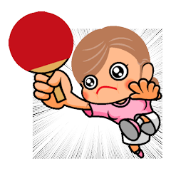 [LINEスタンプ] スポーツシリーズNo.19 女子卓球選手