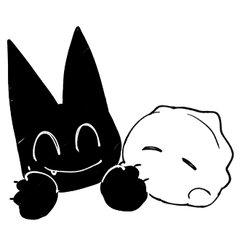 [LINEスタンプ] 黒猫とオバケ