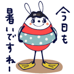 [LINEスタンプ] mottoのたまごうさぎ♡夏