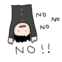 [LINEスタンプ] 制服男子 返事が簡単 否定編