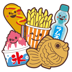 [LINEスタンプ] かわいい夏祭り/屋台グルメ