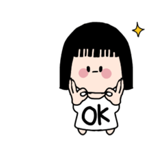 [LINEスタンプ] オン眉女の子のTシャツ文字っ！