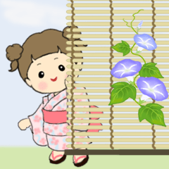 [LINEスタンプ] 夏服の三つ編みちゃん 基本スタンプの画像（メイン）