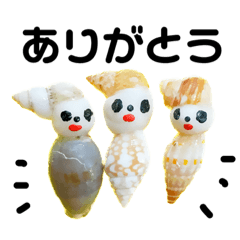 [LINEスタンプ] やさしい貝殻こけし