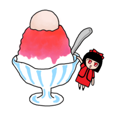 [LINEスタンプ] 赤い子と美味しいもの