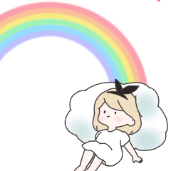 [LINEスタンプ] ふんわり女の子と動物たち♡基本のスタンプ