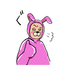 [LINEスタンプ] 毎日使えるくせ強めうさぎピンクうさお①