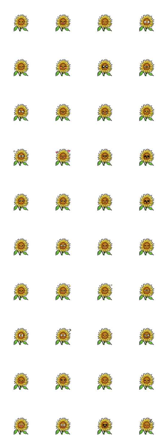 ひまわりの表情のスタンプ詳細