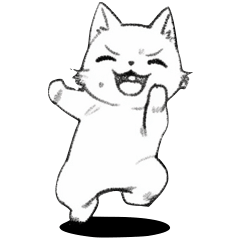 [LINEスタンプ] 天真爛漫なしろねこ 1