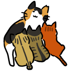 [LINEスタンプ] 三毛猫と愉快な仲間たち