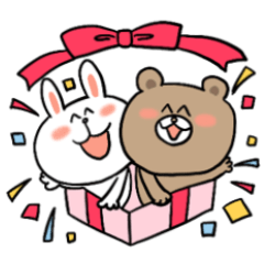 [LINEスタンプ] うさぎとくまの文字なしスタンプ