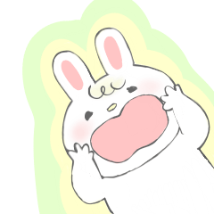 [LINEスタンプ] むちふわうさぎ