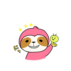 [LINEスタンプ] ピンクのなまけもの